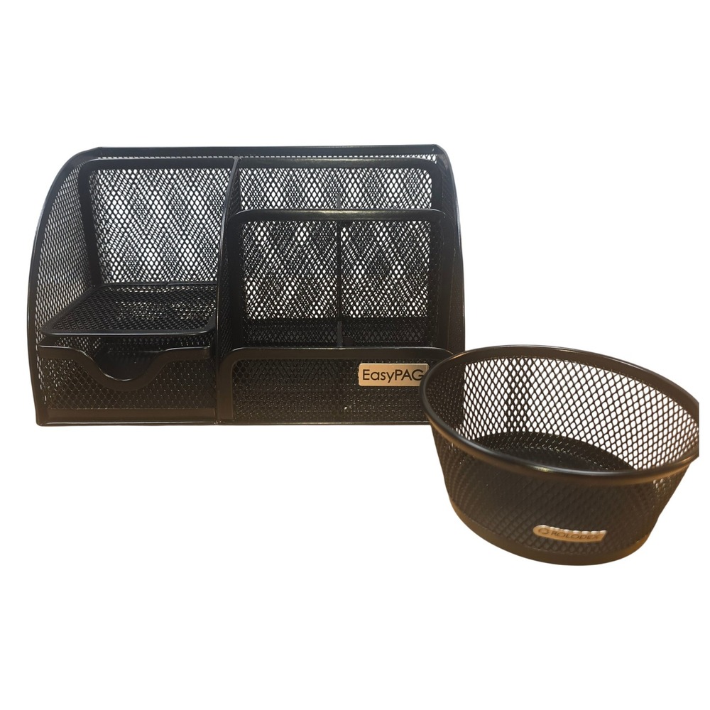 EasyPAG Mesh Desk Organizer Drawer Office Desktop Rolodex Clip Dish Black
